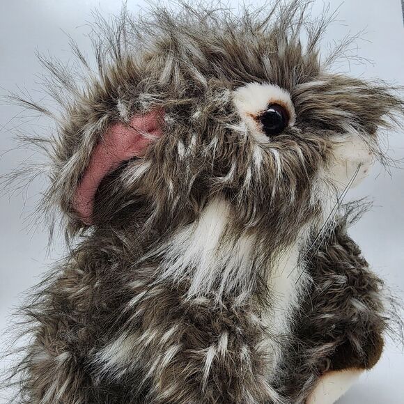 Walmart Realistic Bunny Rabbit Plush 18" Long Gray White Fur Sits Stuffed Animal - Picture 3 of 14